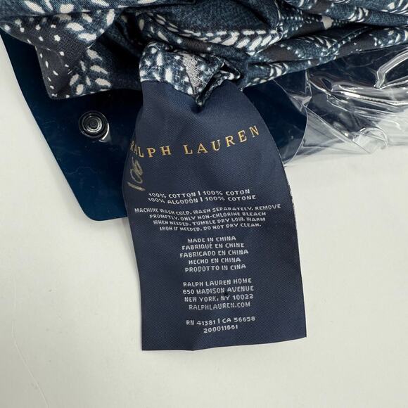 Ralph Lauren Home King Duvet Cover 108 x 96 Francois NWT Navy Blue Cotton $425 - Picture 5 of 12